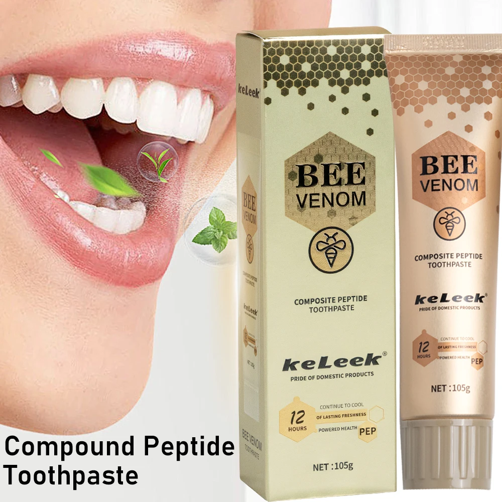 

Fluoride free peppermint toothpaste frosted natural 105g honey propolis Whitening Toothpaste agent bee venom peppermint