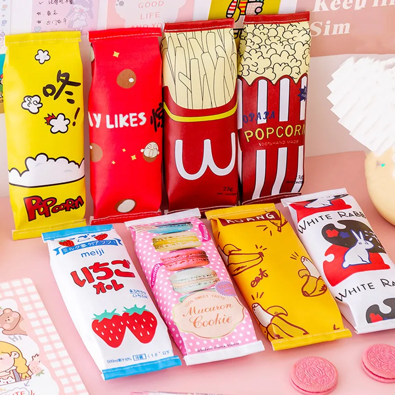 New creative simulation snack pencil case School pencil bag cute pen case boy student pen bag kid stationery bag Fun storage bag