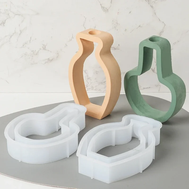 Nordic Style Simple Vase Silicone Mold DIY Hydroponics Flower Pot Craft Gifts Making Plaster Resin Casting Molds Home Decor