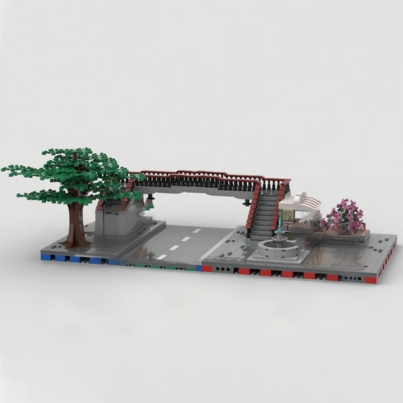 

1489 шт. MOC City Walkway Overpass модульная городской диорама DIY модель строительные блоки развивающие игрушки Рождественский подарок для детей