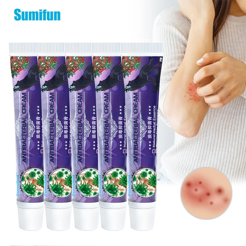 

1/3/5Pcs Sumifun Wolf Venom Antibacterial Cream Dermatitis Eczema Psoriasis Itching Ointment Herbal Antipruritic Care Plaster