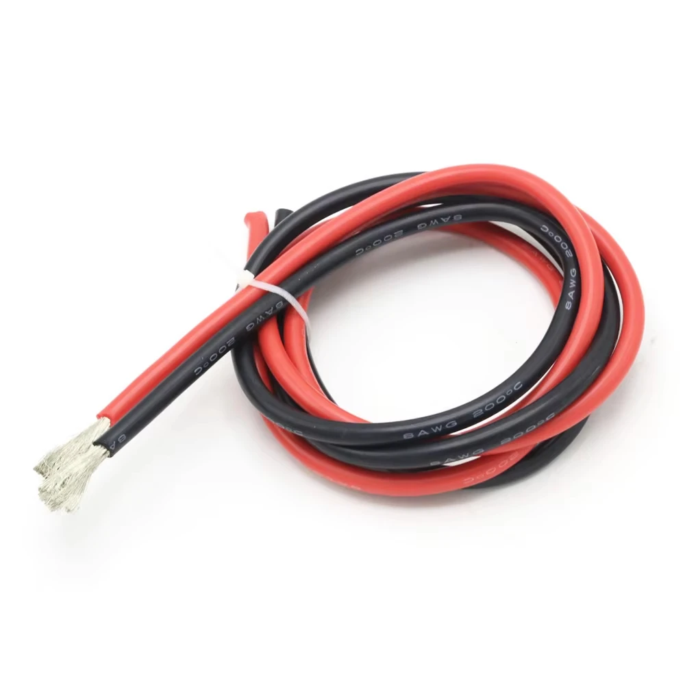 2 Meter/Lot Superweiches Silikonkabel-Set Rot & Schwarz Hitzebeständiges Kabel mit Stärke 10 12 14 16 18 20 22 24 26 AWG (1 Meter Rot + 1 Meter Schwarz) – Detail 9