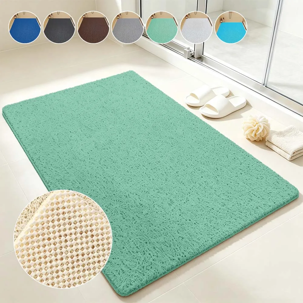 

Shower Floor Mat 1PC Solid Color Bathroom Mat Non Slip Quick Dry Hollow Drainage Mats Dirt Resistant Washable Pad for Wet Room