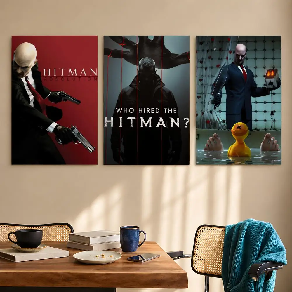 Game Hitman Agent 47 Stealth Action Poster PP Wall Art Print Removable Water-Resistant Home Decor for Bedroom Apartment Gift view 3