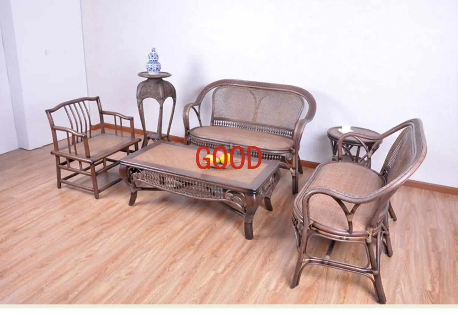 

Double Seat Rattan Chair Sofa Rattan Balcony Leisure