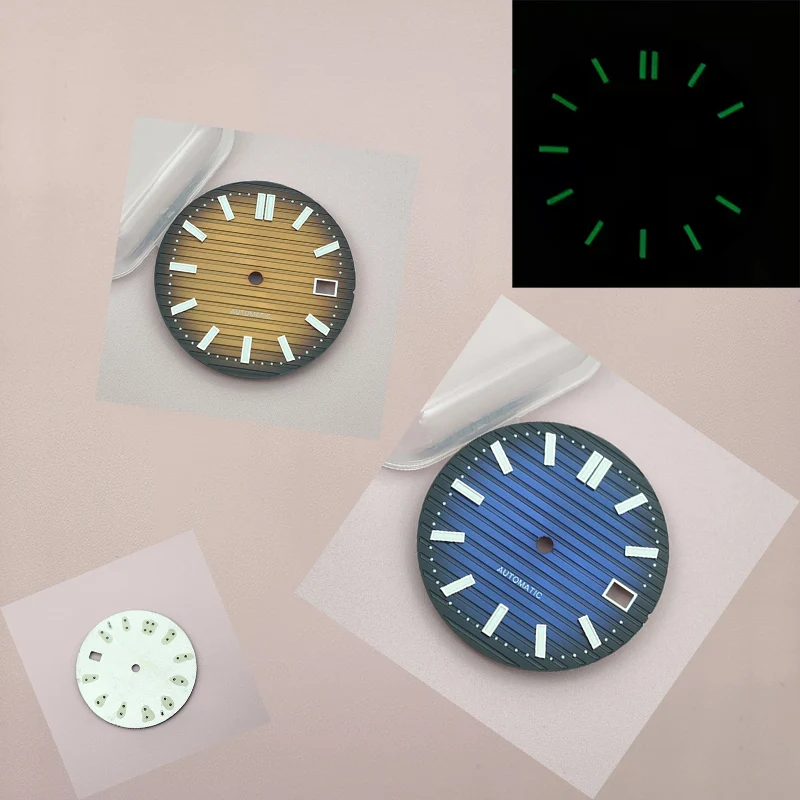 

Dia 29.8mm Watch Dial Green Luminous Dial Fit NH35 NH36 NH38 4R35 4R36 7S26 6R Movement Nautilus Watch Case Faces Replace Parts