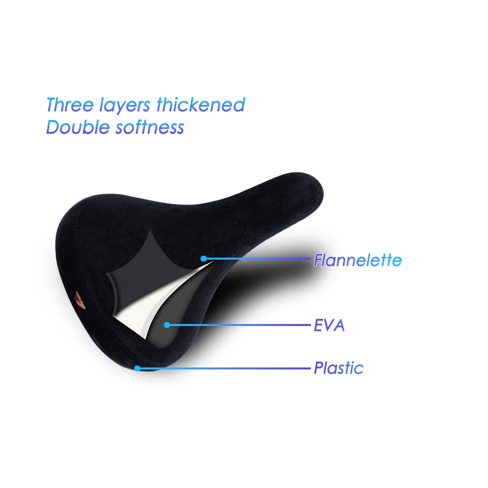 Funsea Bicycle Saddle Wheelie Black With Logos Seat For Bicycles Flannelette Bike Seats Embroidery Logo 8mm Rail