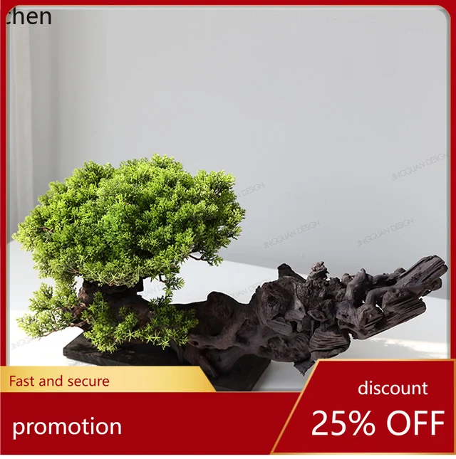 

HXL green plant bonsai simulation welcome pine ornament tea room hotel clubhouse entrance decoration