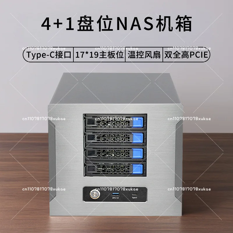 4-Disk Hot-swappable ITX Black Sheet Flying Bull NAS Chassis FLEX Power Position Dual Full-height PCI Slot