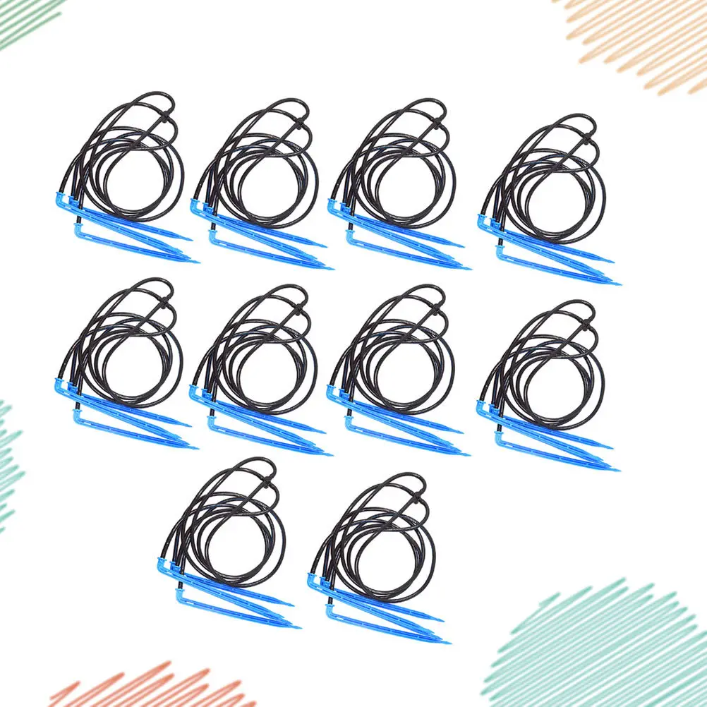 10 Pcs Automatic Drip Irrigation Watering System Blue Flower Pot Waterer Tool with Multi-Head Drip Stake for Indoor Plants
