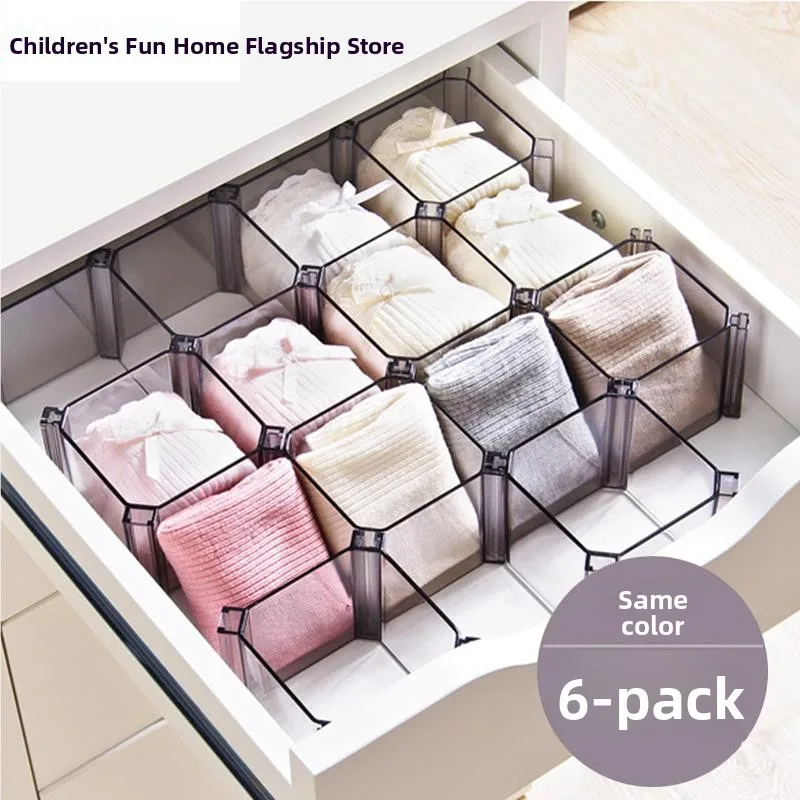 

Японский стиль: пластиковый органайзер-сетка для ящиков, разделитель для шкафа, свободно комбинируемая система хранения носков, инструменты для организации дома