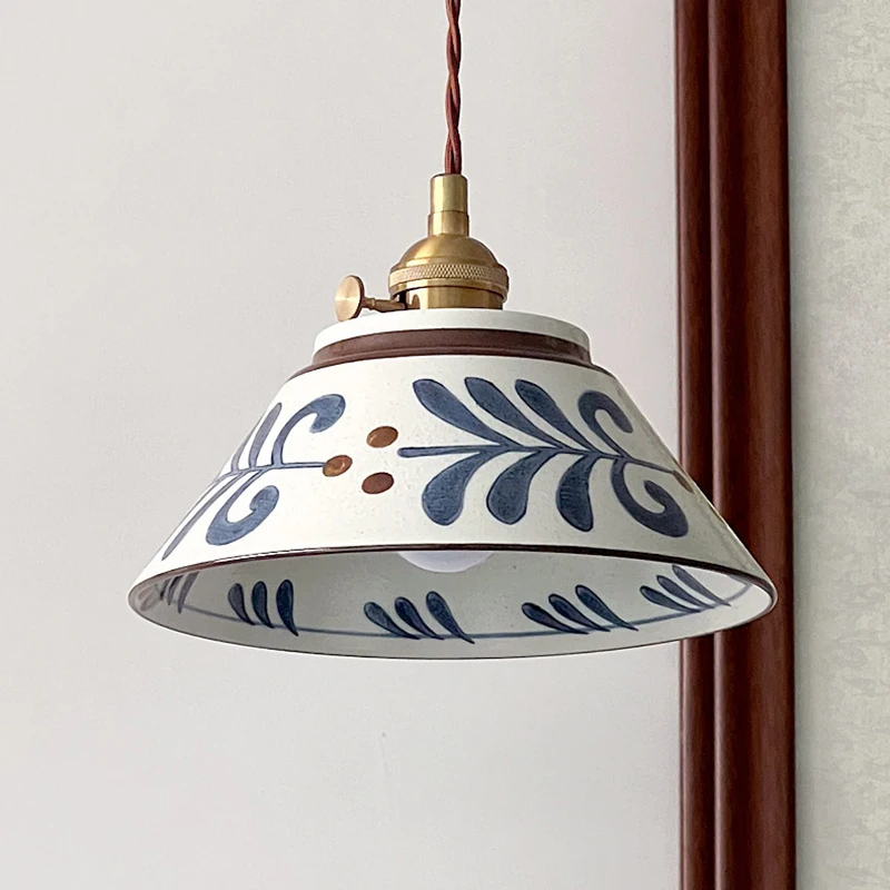retro-restaurant-led-pendant-light-mid-century-ceramic-flower-bedside-wall-lamp-entrance-hall-corridor-dining-room-hanging-lamp