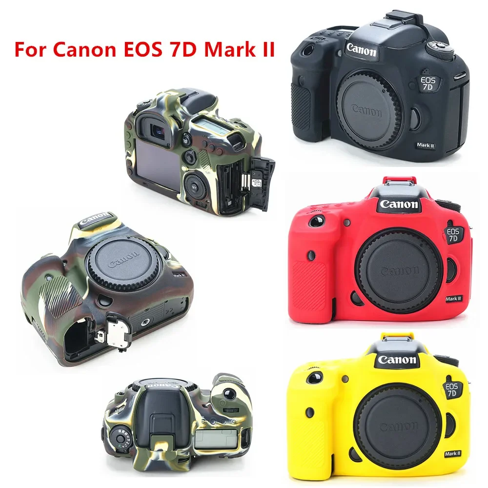 Silicone Case Skin Cover For Canon EOS R 6D 7D 5D Mark II III IV 200D 70D 80D 750D 4000D 5D4 SL2 T100 T7i 7DII DSLR Camera Bag