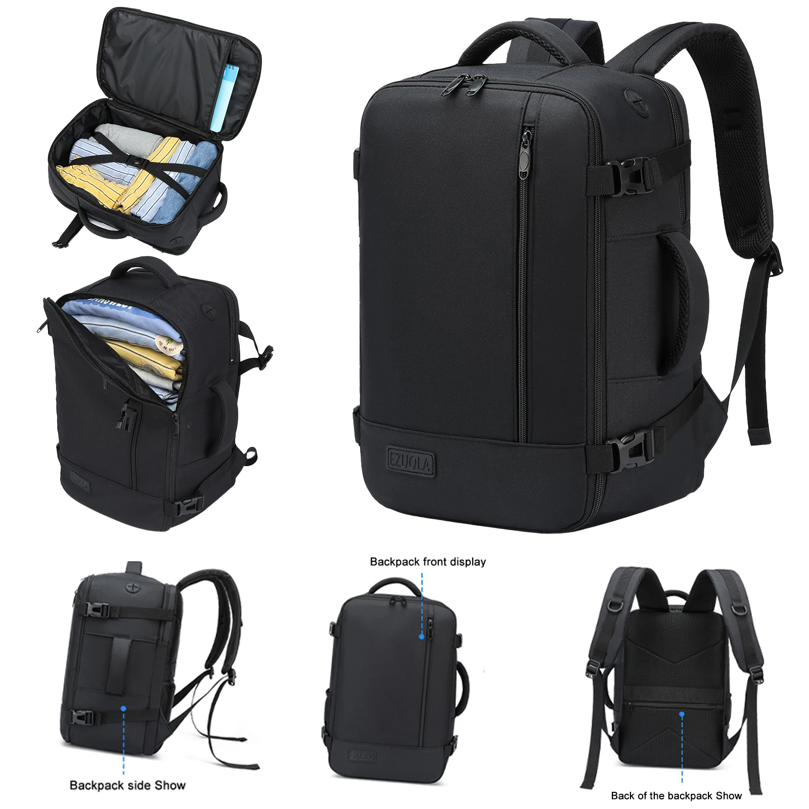 backpacks with side laptop compartment MATEIN Travel Backpack, 17 Inch TSA Approved Carry On Work Bag day comfort travel backpacks 40x20x25 ryanair Hand
