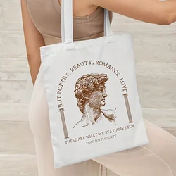 Death Poet Society Dark College Pattern Tote Bag Bags with Free Shipping  Reusable Shopping Bag  Canvas Tote Fashion Handbags