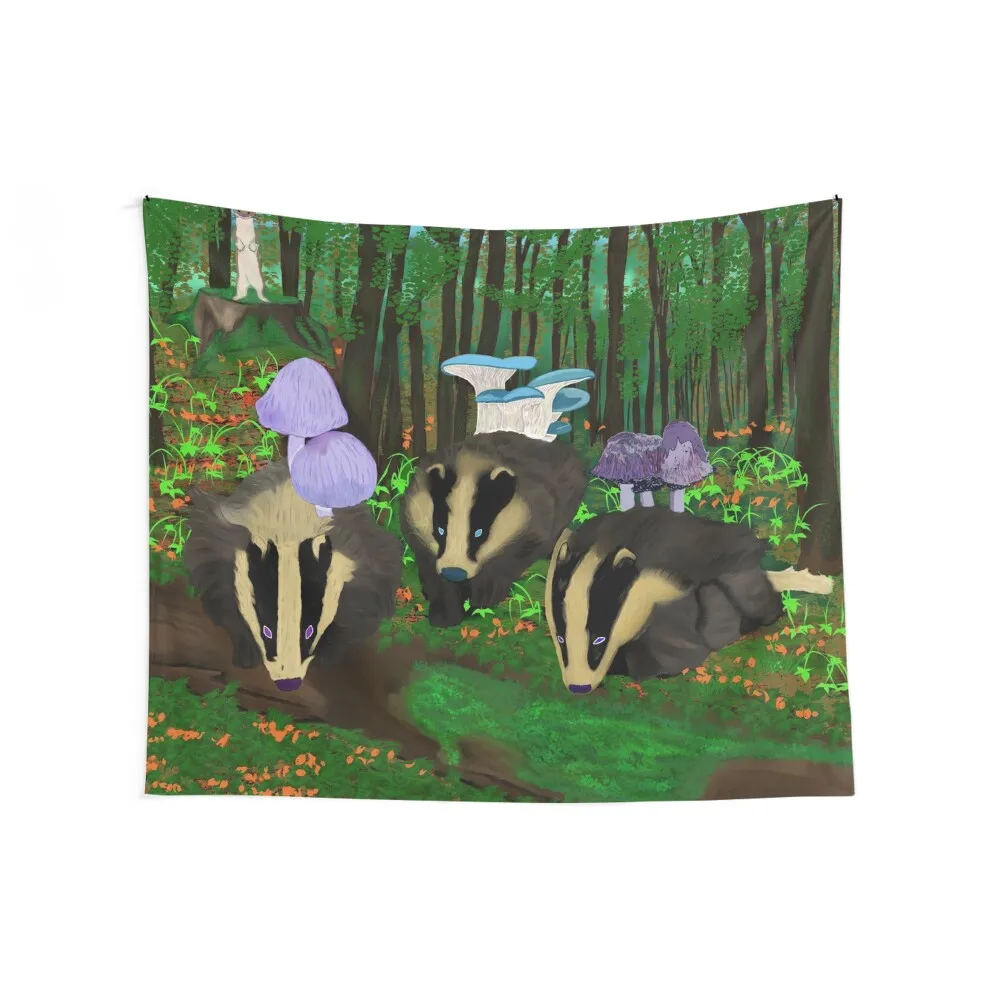 Boulder Grove Parish Badgers & Friend Tapestry Bathroom Decor Bedrooms Decor Aesthetic Room Decors Tapestry