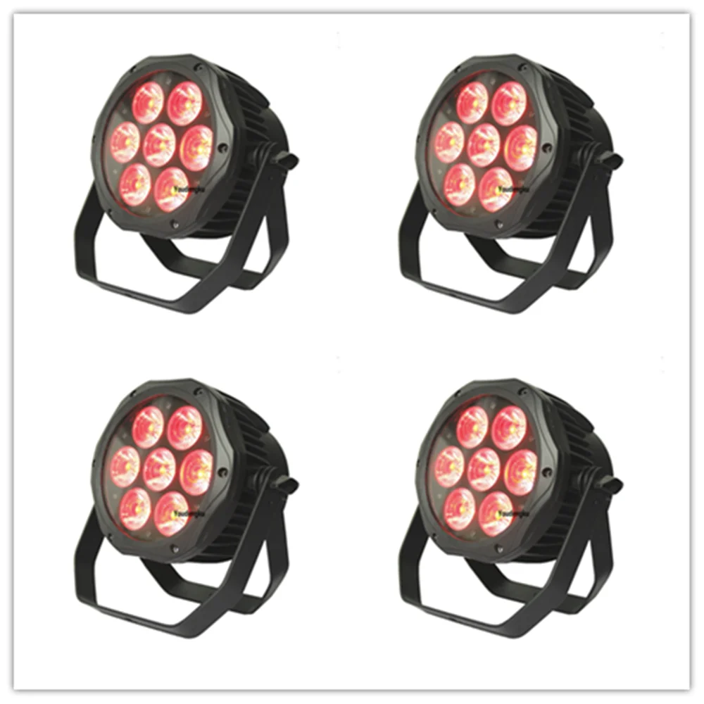 

4 pieces New rgbwa uv 6in1 party Par Can LED DMX 7x18w 6 in1 led Par 64 Mini DJ Par beam Light