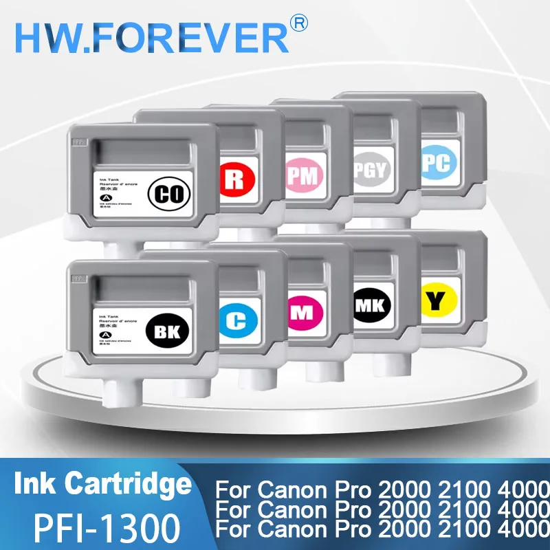 

PFI1300 PFI-1300 Compatible Ink Cartridge 330ML For Canon Pro 2000 2100 4000 4100 4000s 6100 6000s Printer Pigment Ink Cartridge