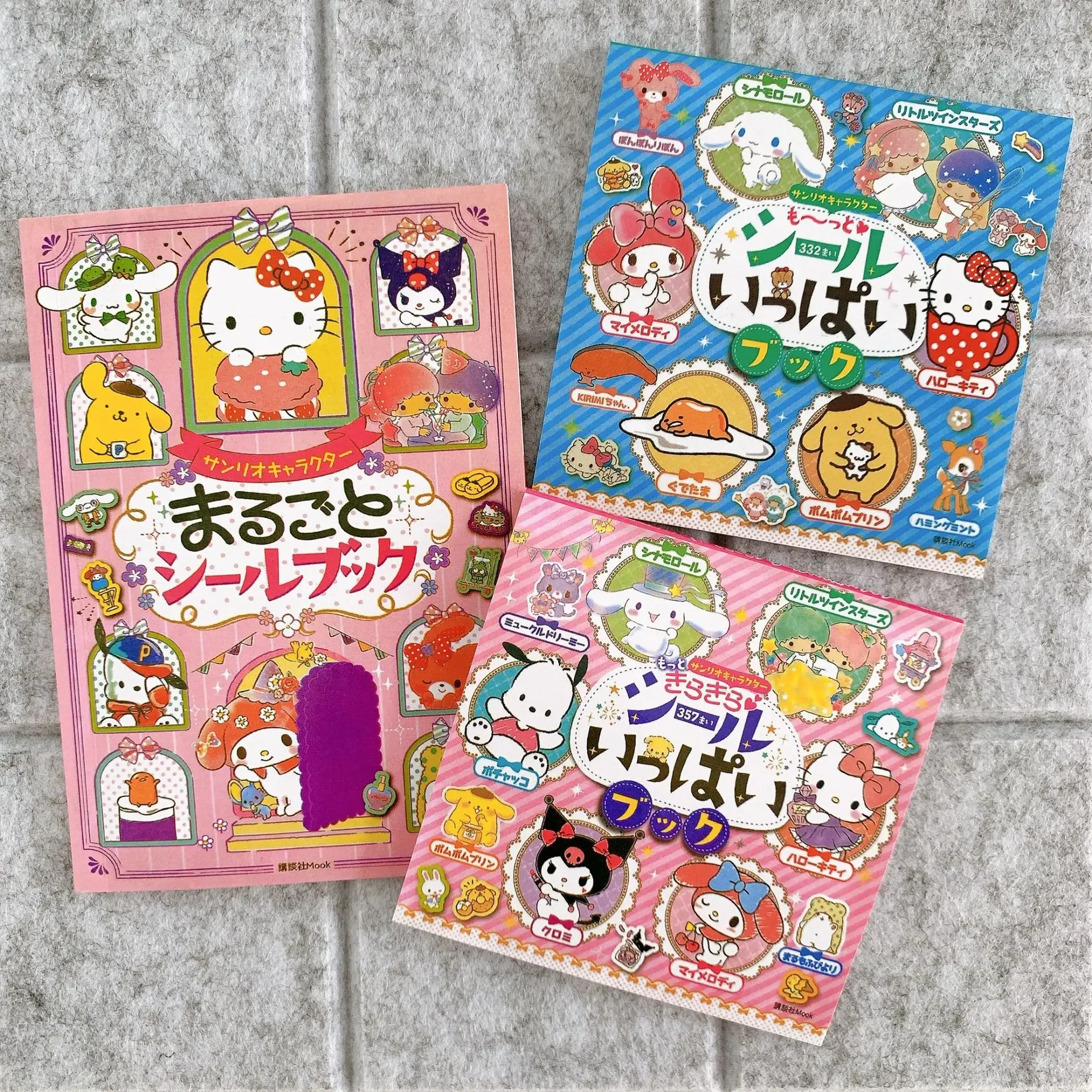 Sanrio Hello Kitty Stickers Book 24 Pcs Hand Account Sticker Kuromi Cinnamoroll My Melody Cartoon Girl Decal Decorative Toys