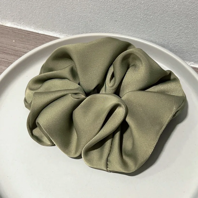 Korea Fashion Silk Scrunchie For Women Elastic Satin Hair Tie Girls Solid Color Silk Hair Bands chouchou soie hair accessories