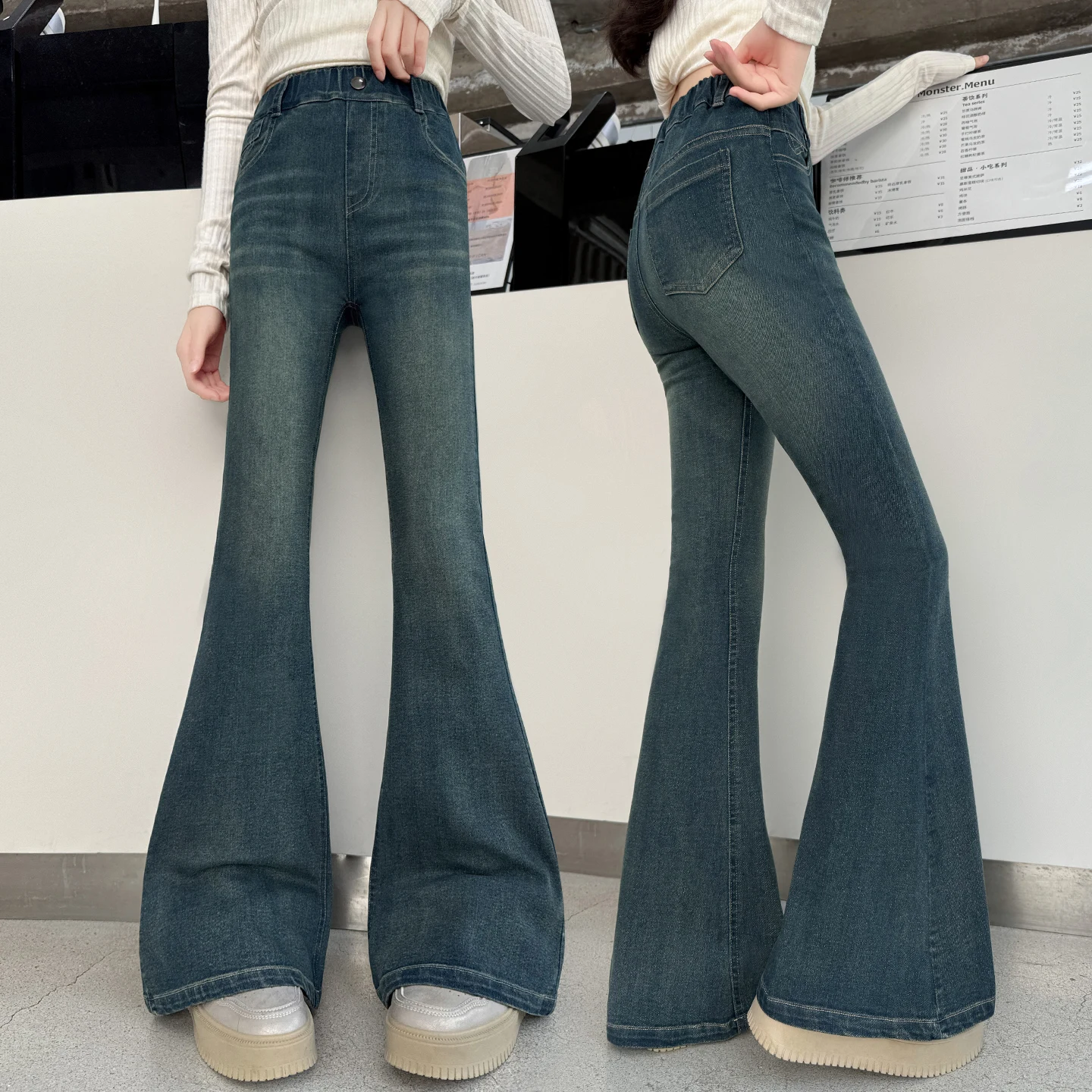 

Fashion Bootcut Jeans for Girls New Arrvial Kids Vintage Flare Denim Pants 2025 New Autumn Teenage Children's Slim Fit Trousers