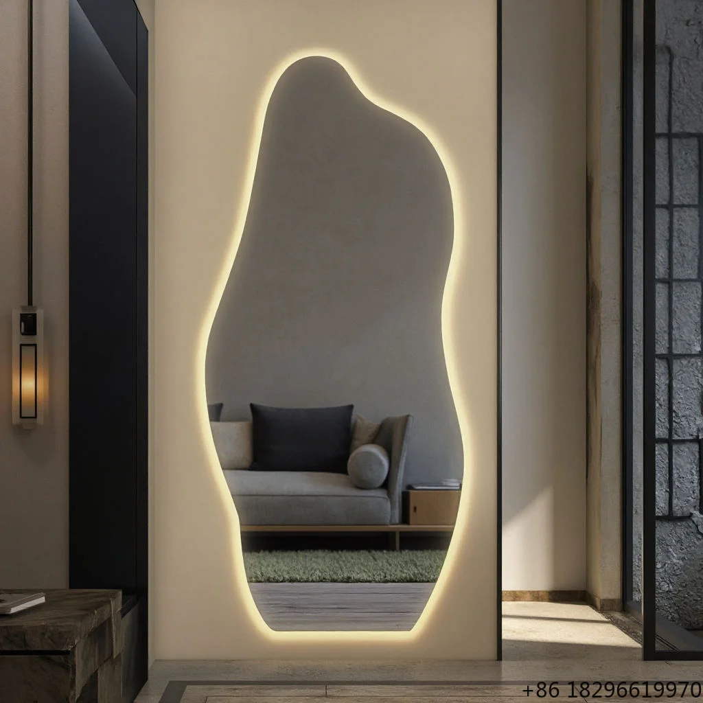 

Irregular LED Bathroom Mirror Smart Anti-Fog Backlit Wall Mounted Vanity Mirror for Home Hotel Bathroom Decor