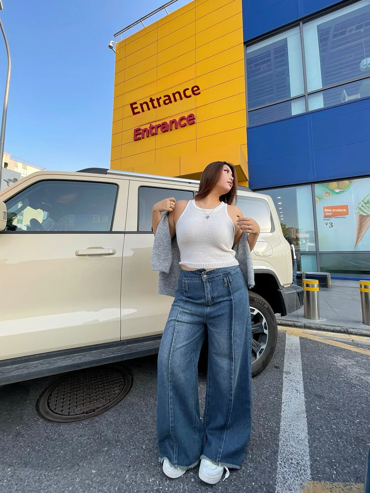 

Джинсы женские с высокой талией, широкие, из денима, больших размеров, в уличном стиле, ретро, весенние, новые, больших размеров, стройнящие, длинные брюки, повседневная одежда