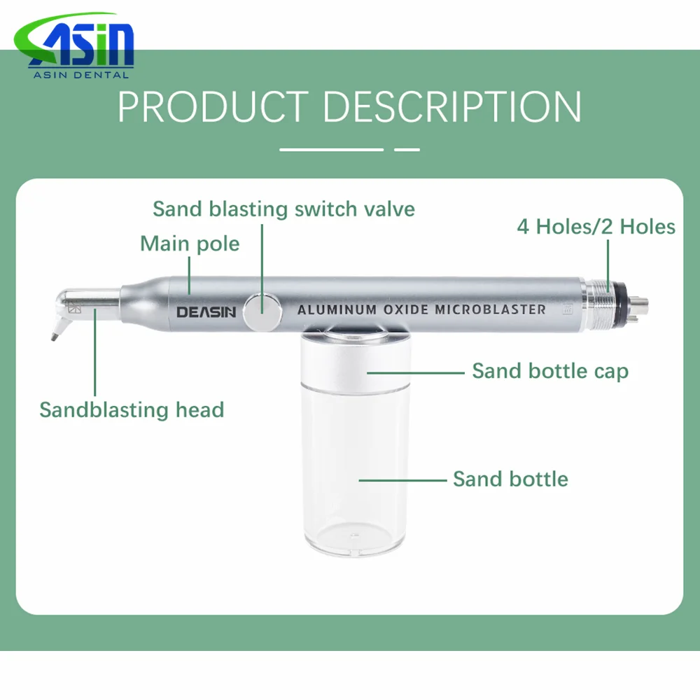 Dental Aluminum Oxide Micro Blaster with water Interface Microetcher Sandblasting Alumina Gun Air Abrasion Polisher 2/4holes