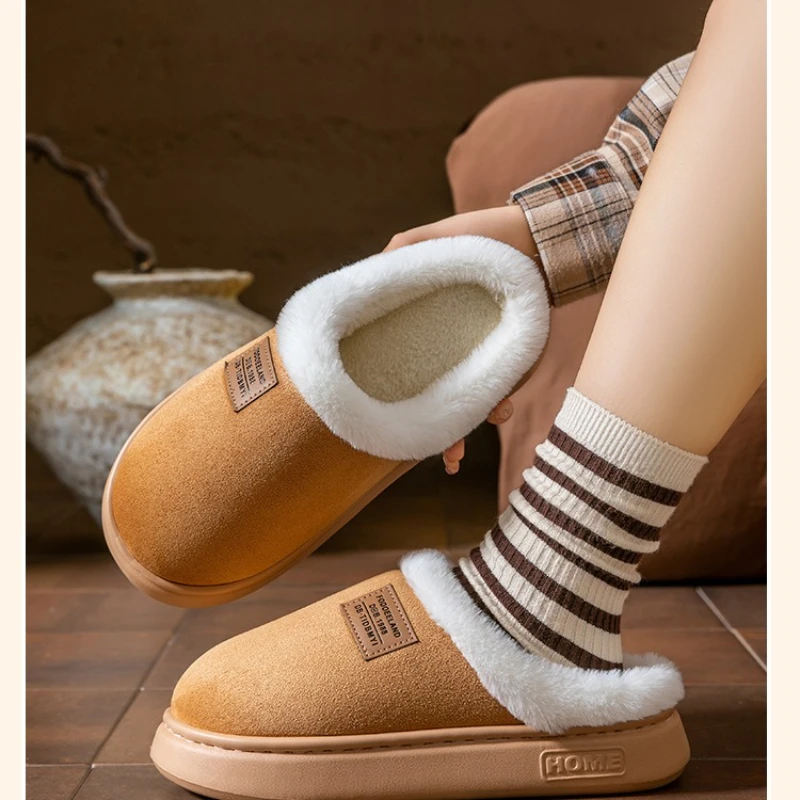 2025年冬 シンプルでおしゃれな綿製滑り止め厚底暖かく快適なホームスリッパ アウトドア綿製スリッパ