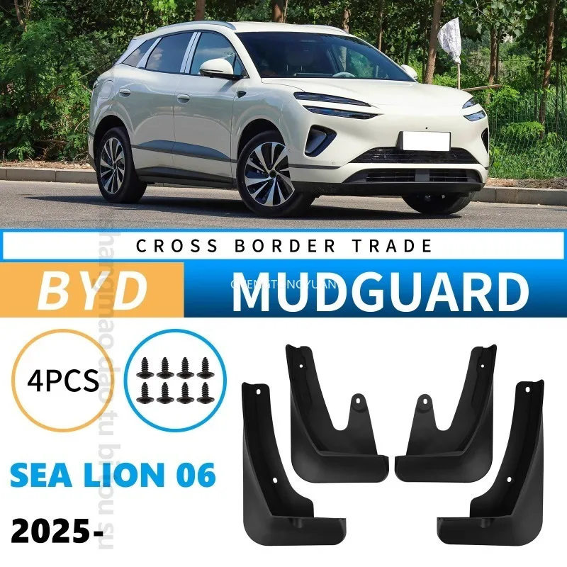 Mudflaps Mudguards for BYD Sea Lion 06 2025 Mudguards Tire Fenders Mud Flaps Wheel Guards Accessories 4x Tyre