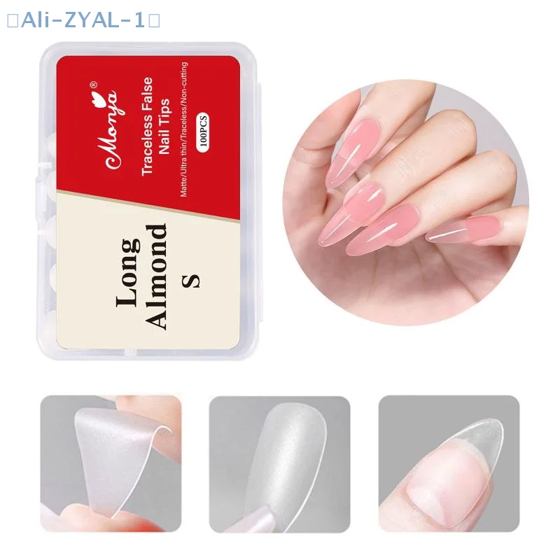 【ZYAL-1】100Pcs/box Fake Nails NO Polishing No Trace Demal Press On False Thin Nail Tips For Extension Home DIY