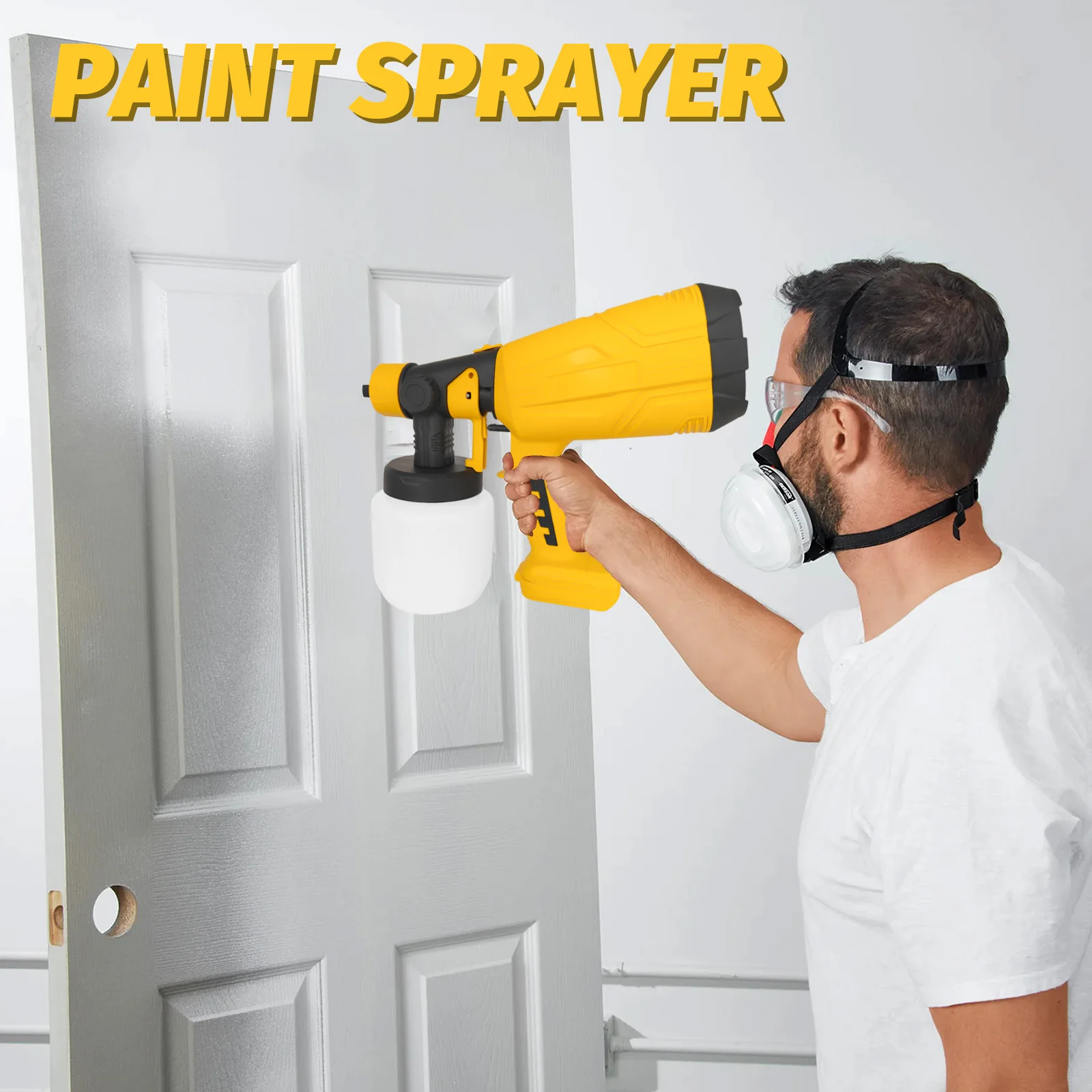 1000ML Paint Sprayer Cordless Rechargeable For DeWalt 18V Battery Powered HVLP Power Spray Gun XR UK Tool Only