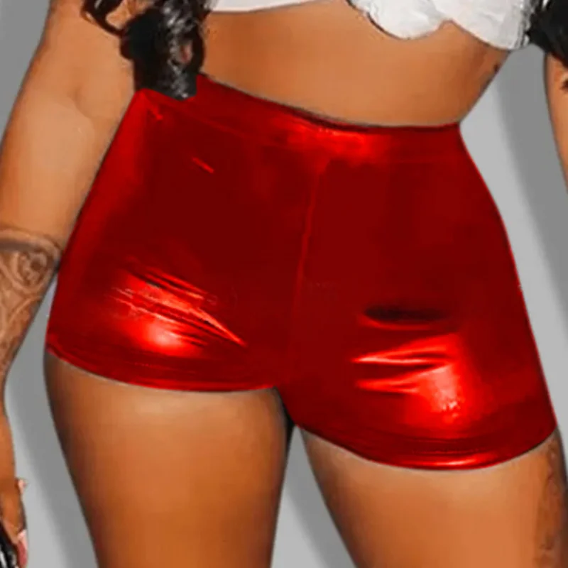 2023 Sexy Nightclub pantaloncini in pelle donna vita alta aderente Push Up nero Short Joggers sport Fitness femminile Sexy Slim Shorts