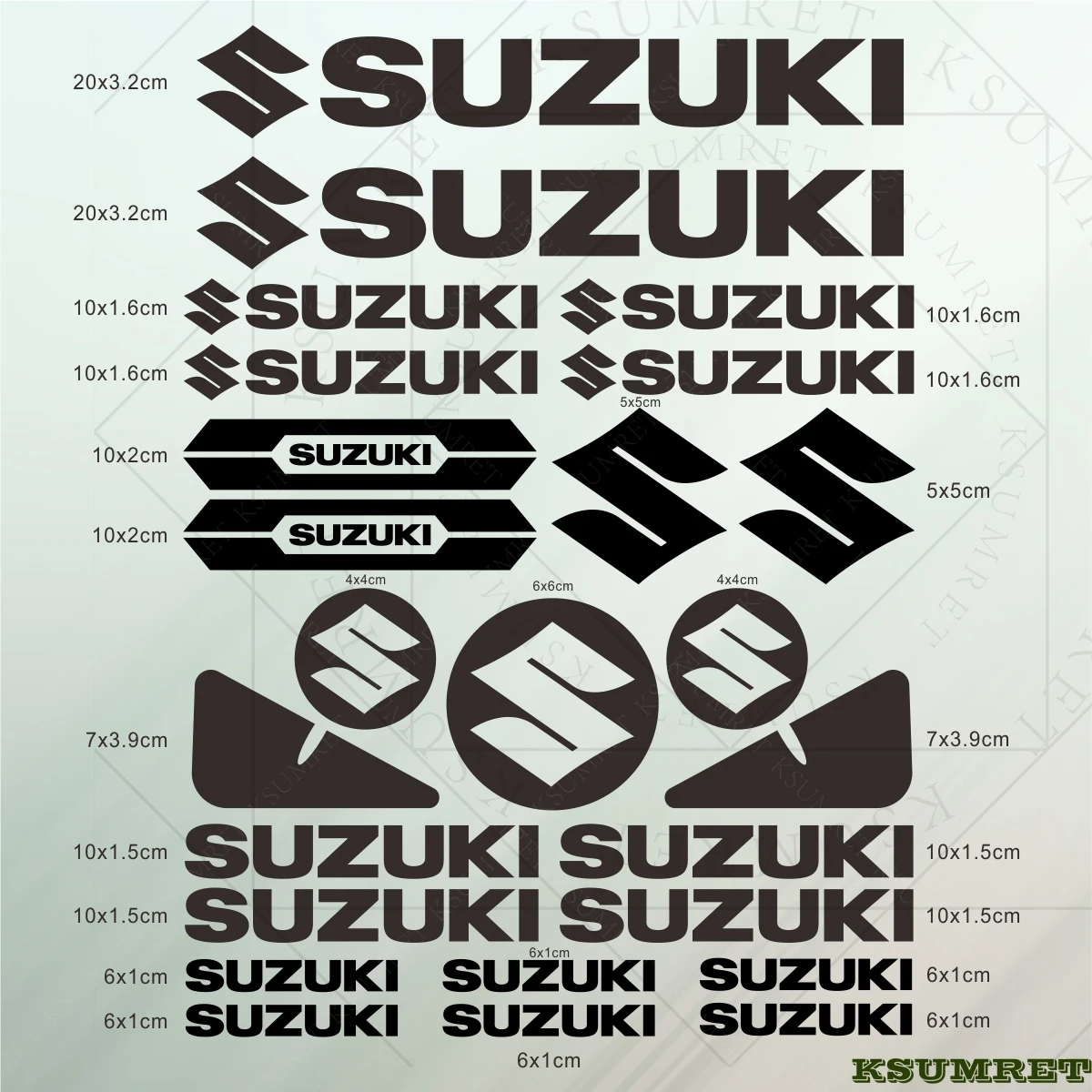 ملصقات سوزوكي شعار دراجة نارية الشارات