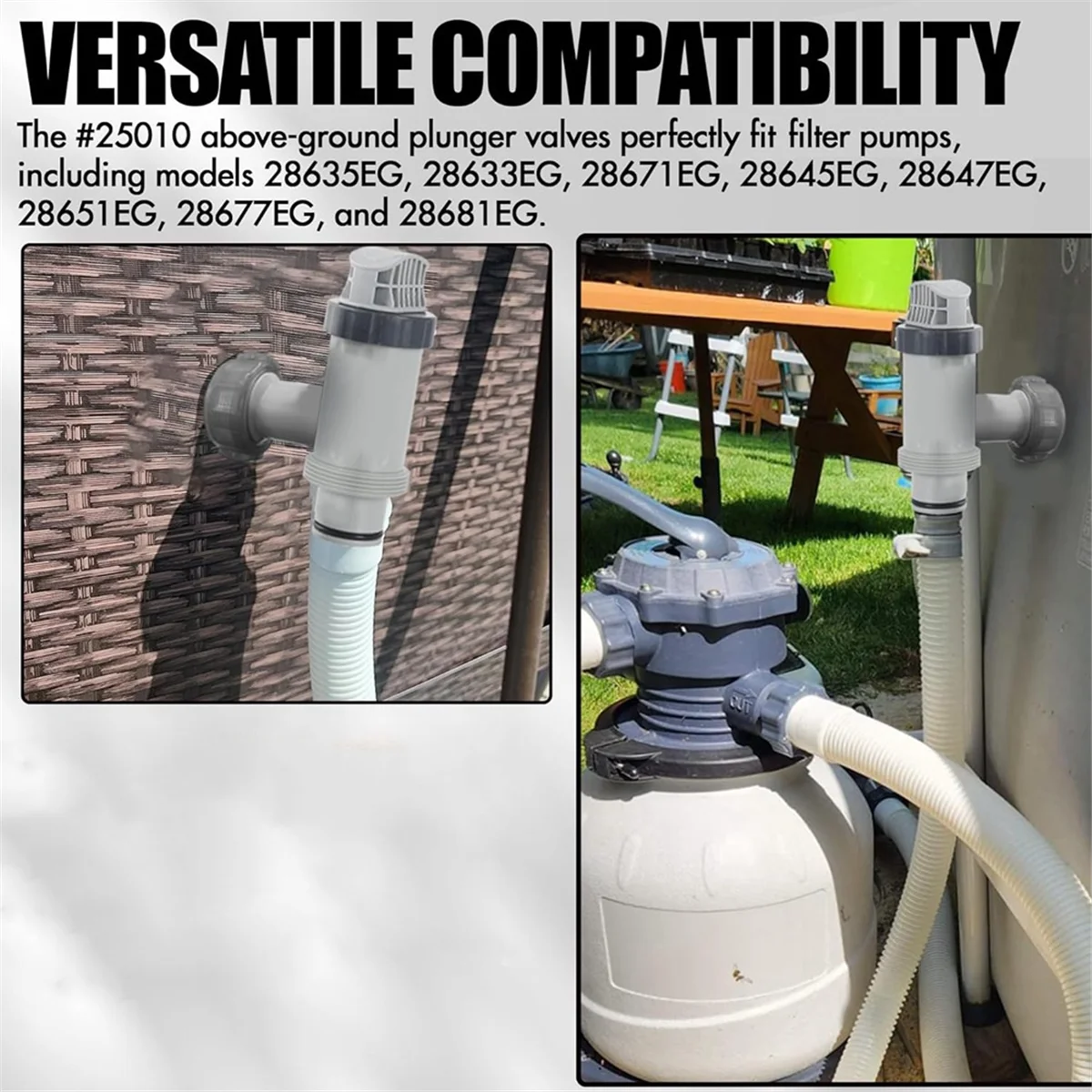 

Portable Plunger Valve Compatible 28635EG for Intex Pool, Plunger Valve Parts