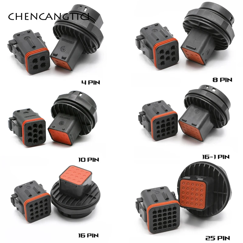 1 Set 4/8/10/16/25 Pin ITT CTB Type Waterproof Automobile Connector Male Female Plug 132010-000 132010-001 132004-000