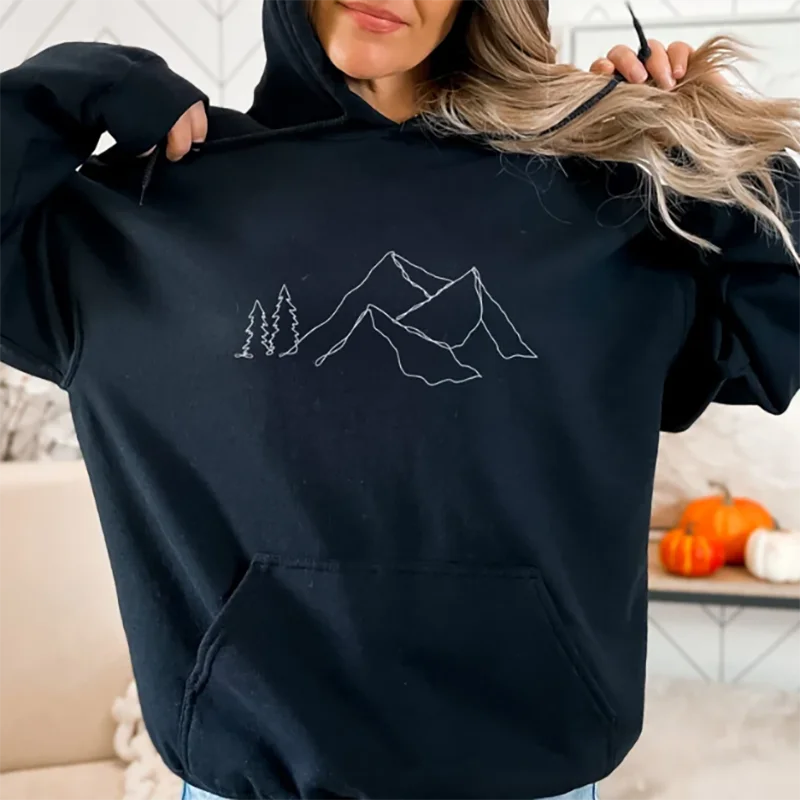 

Горная толстовка с капюшоном для кемпинга и приключений, большой подарок для любителей природы, уютный уличный тематический пуловер для мужчин и женщин