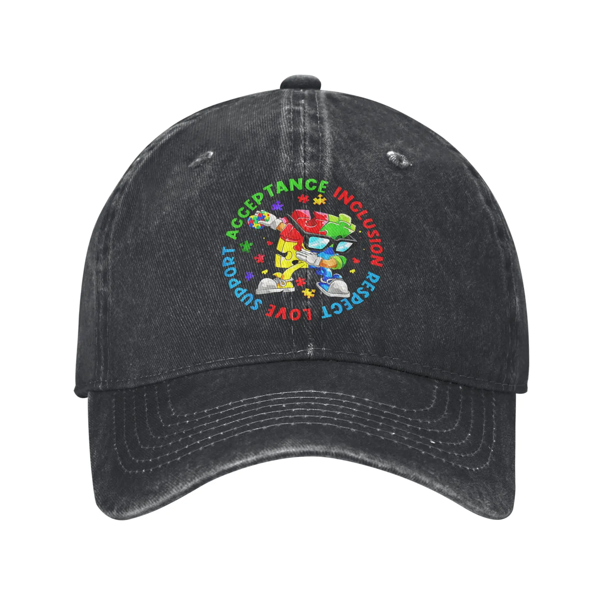 Autism Awareness Respect Love Support  Trucker Hat Outfits For Men Women Baseball Caps  Retro Wear Sun Caps Adjustable