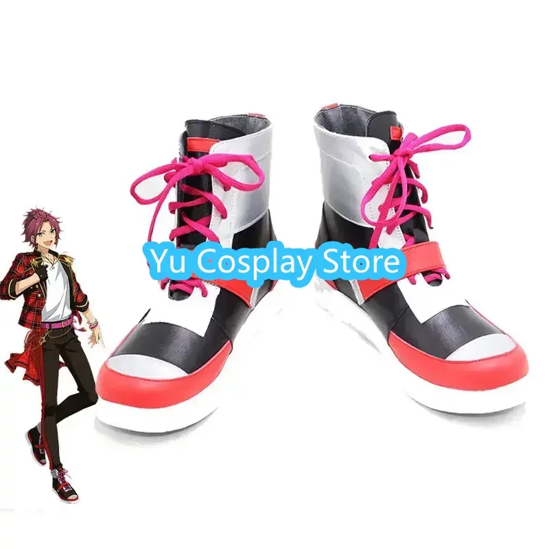 Game Ensemble Stars Trickstar Isara Mao Cosplay Shoes PU Leather Shoes Halloween Carnival Boots Props Custom Made