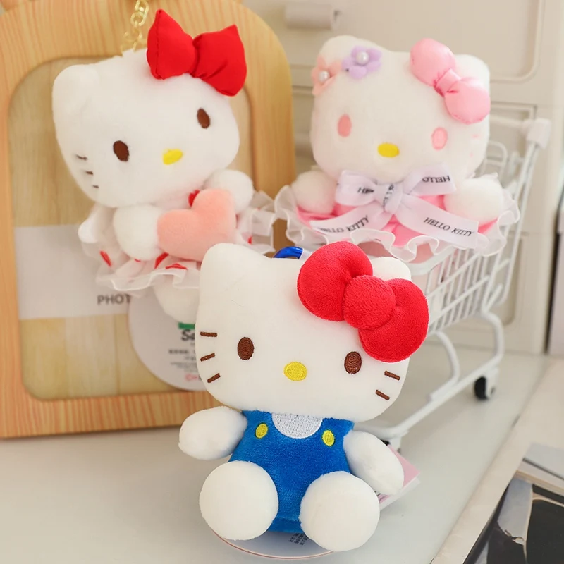 Colgante de muñeco de Hello Kitty, juguete de peluche de 12cm, estilo japonés