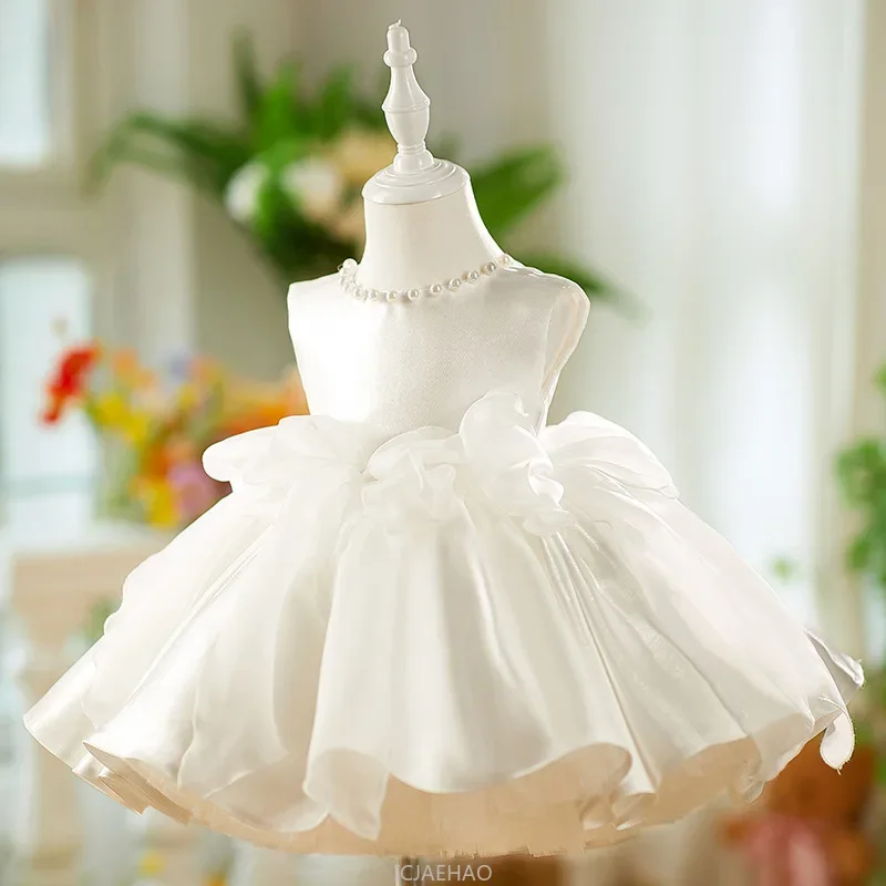 

Teen Girl Clothes White Kids Birthday DressesFormal Wear Children Costume Vestido Princess Tutu Gown First Year Party Outfit