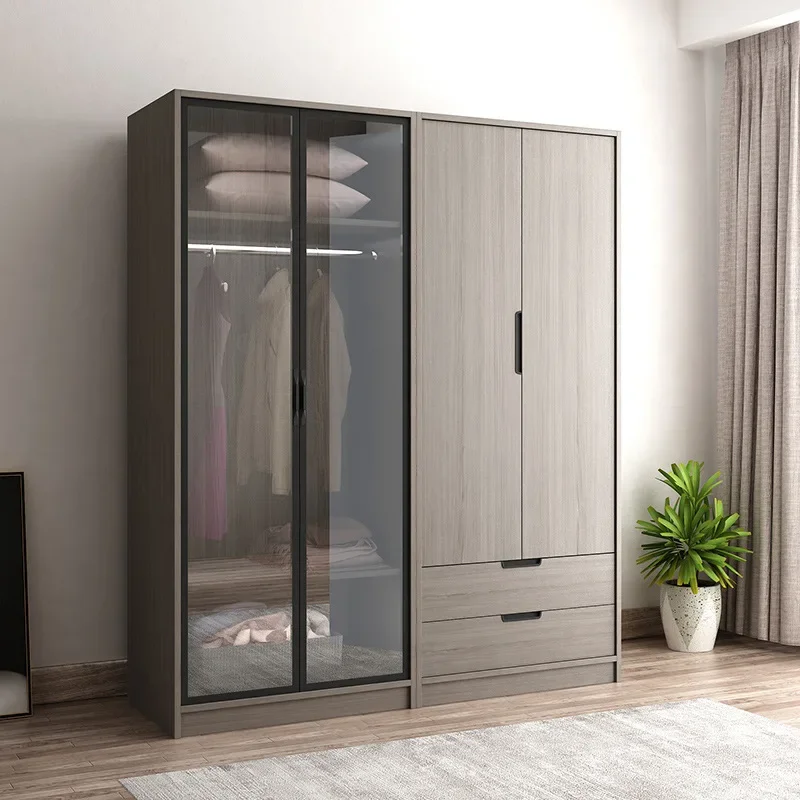 Factory Direct Sale Modern Design 4 Door Clothes Wardrobe Bedroom Furniture Wardrobes Wooden