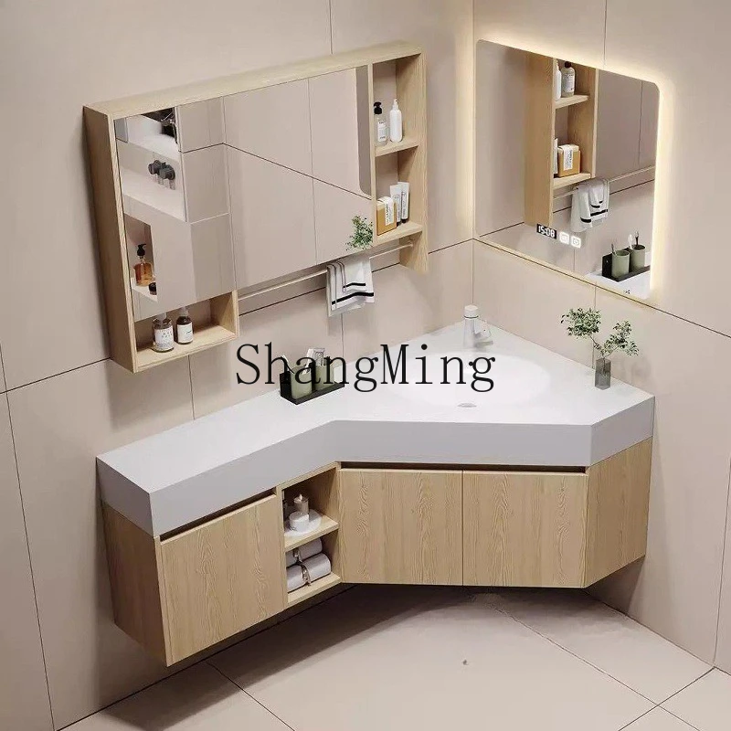 

FG small apartment honeycomb aluminum integrated big belly to triangular washbasin bathroom cabinet combination toilet vanity