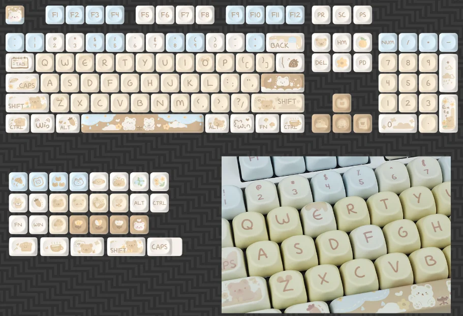 MOA Profile PBT Keycaps Set, Double Shot Injected Legends, Never Fade, Textured Surface for Tactile Typing Experience