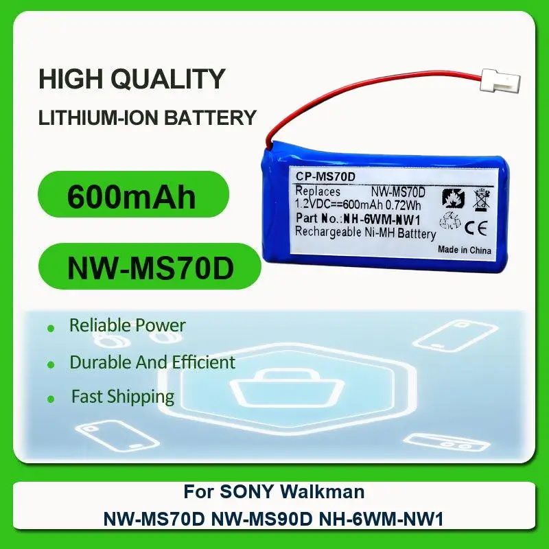 Batería para SONY Clie PEG-NR60 NR60V NR70 NR70V NR70VL NX60 NX70 NX73V NX80 NX80V SJ33 TG50 TH55 Walkman NWZ-ZX1 NW-MS70D