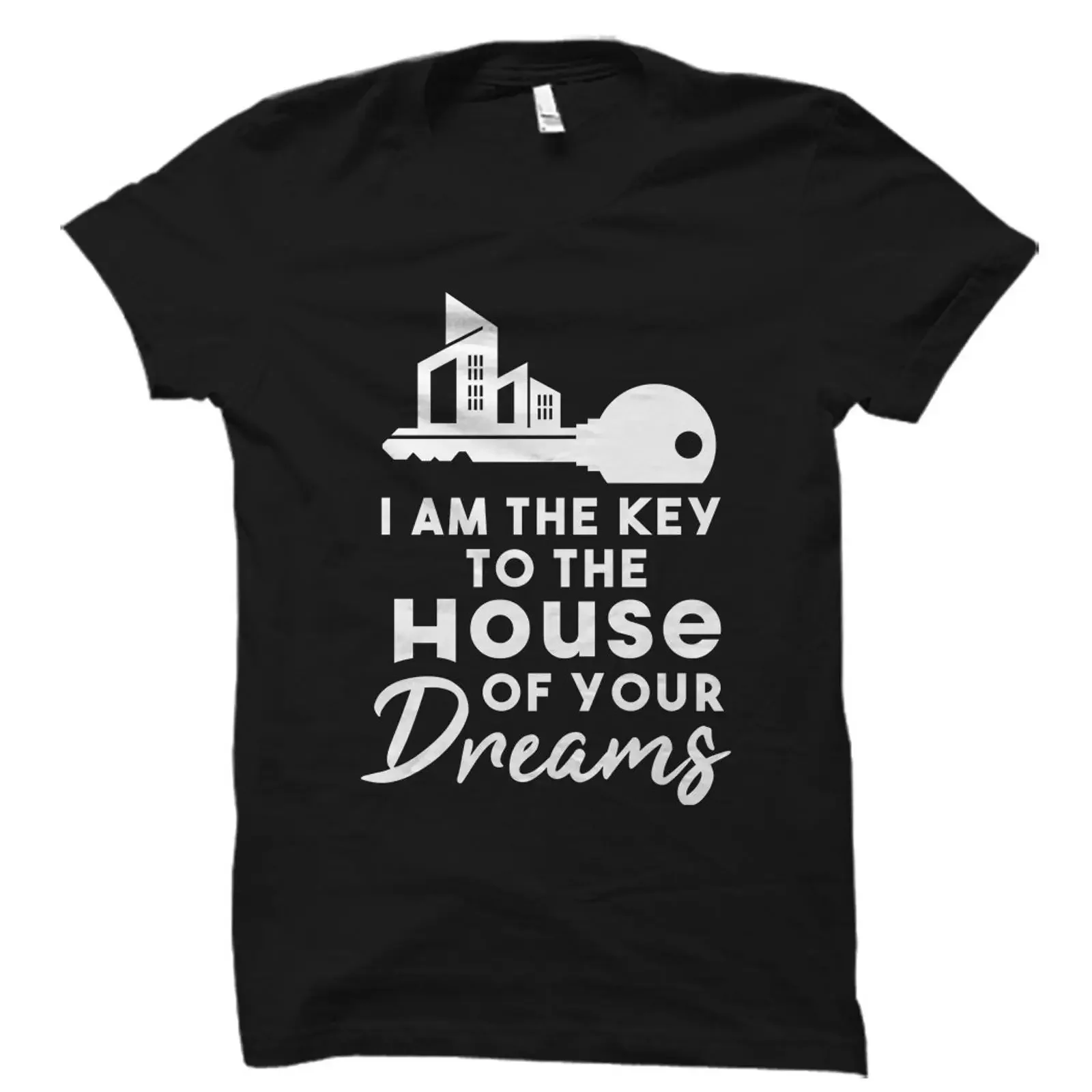 I Am The Key To House Of Your Dreams Real Estate Agent Funny T Shirt Closing Housewarming vintage Washed Versatile Slightly