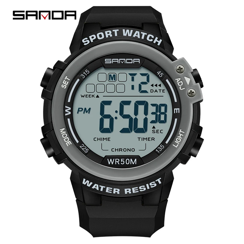 

SANDA 2140 Alarm Clock Chrono 5Bar Waterproof Digital Watch reloj hombre New Fashion Outdoor Sport Men Multifunction Watches