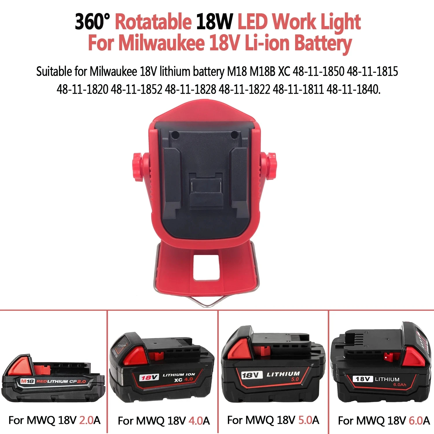 مصباح عمل كروي من ديوالت ، ميلووكي ، ماكيتا 14 ، بطارية ليثيوم أيون 18 فولت ، أداة طاقة