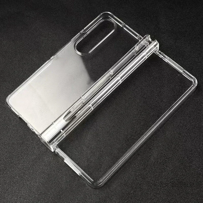 

Phone Case For Samsung Galaxy Z Fold 6 5 4 3 5G With Pen Slot Holder For S Pen Fold Edition Hinge Clear Plastic Cover