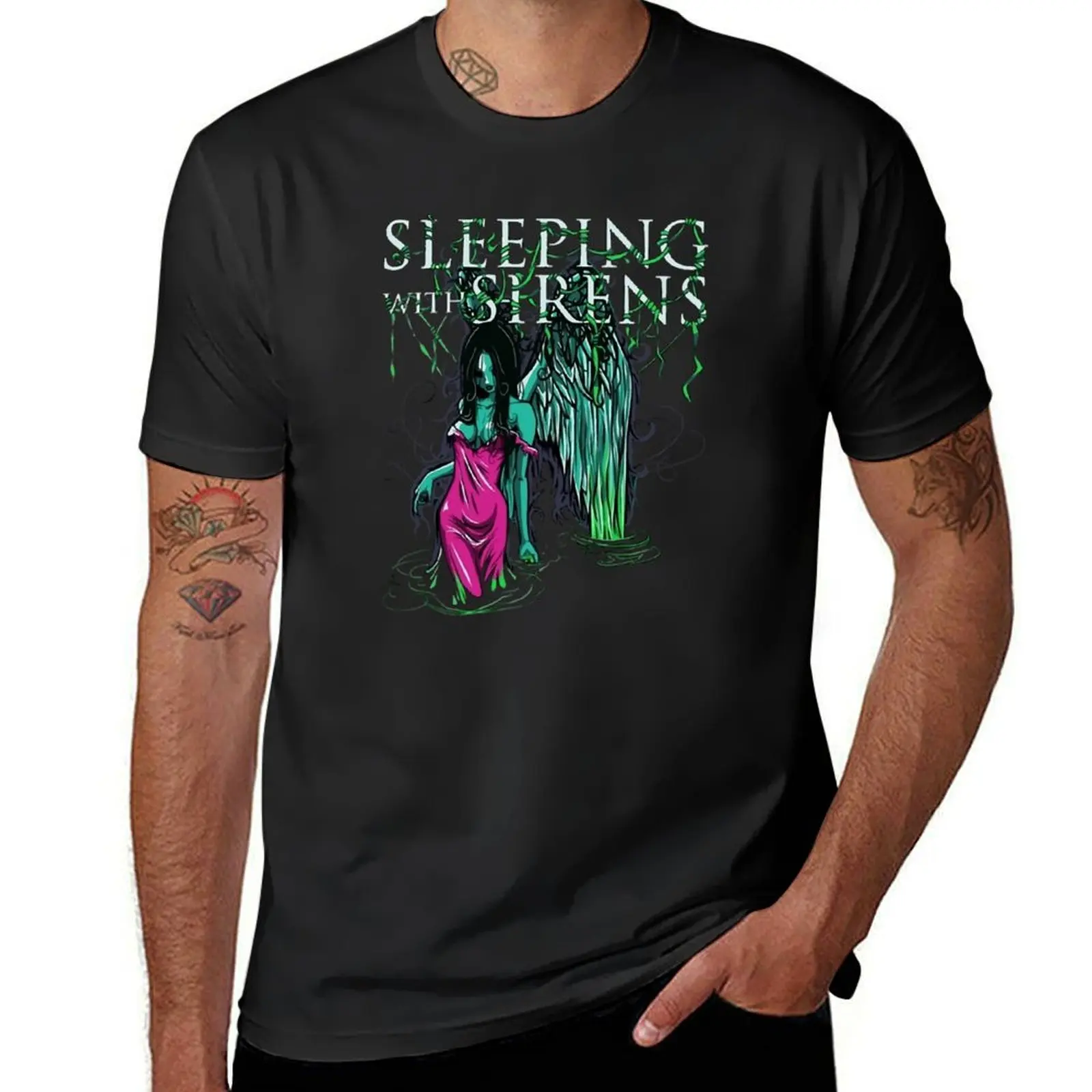 

Sleeping With Sirens T-Shirt customs design your own sports fans anime Short sleeve tee mens graphic t-shirts pack